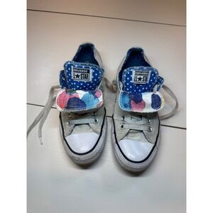 Converse Chuck Taylor All Star Double Tongue Grey Polka Dot Sneakers Womens 7